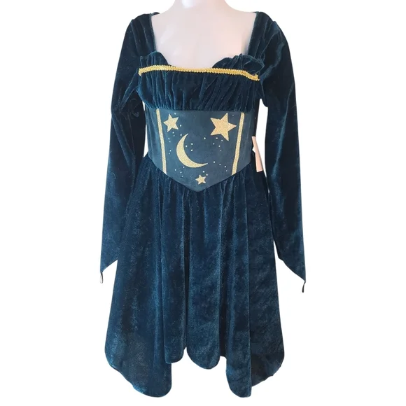 Kids Wizard Costume dress with cape and hat Sz 6/6x - Picture 2 of 5